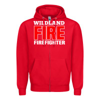 Red wildland fire rescue department firefighters firemen uniform Zipper Hoodie - linhVisuals