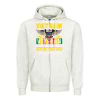 Oatmeal Heather proud vietnam veteran son gifts raised by my hero veteran day Zipper Hoodie - linhVisuals