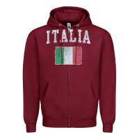 Burgundy vintage italia italian flag italy italiano Zipper Hoodie - linhVisuals