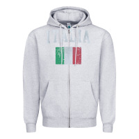 Heather Grey vintage italia italian flag italy italiano Zipper Hoodie - linhVisuals