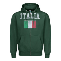 Sports Green vintage italia italian flag italy italiano Zipper Hoodie - linhVisuals