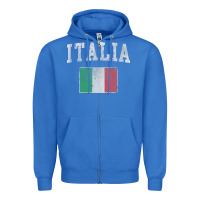 Vintage Italia Italian Flag Italy Italiano Zipper Hoodie | Teevron