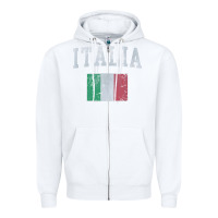 White vintage italia italian flag italy italiano Zipper Hoodie - linhVisuals
