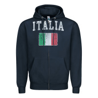 Navy vintage italia italian flag italy italiano Zipper Hoodie - linhVisuals