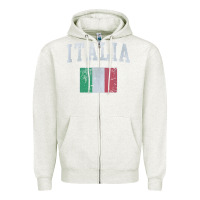 Oatmeal Heather vintage italia italian flag italy italiano Zipper Hoodie - linhVisuals