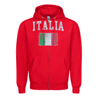 Red vintage italia italian flag italy italiano Zipper Hoodie - linhVisuals