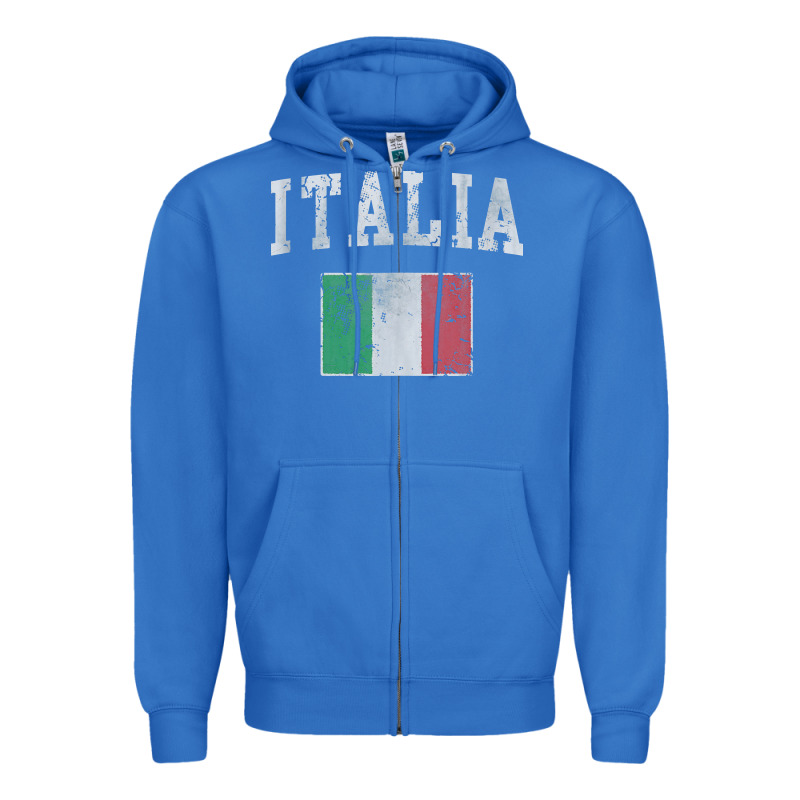 Vintage Italia Italian Flag Italy Italiano Zipper Hoodie by linhVisuals | Teevron