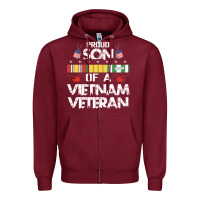 Burgundy proud son of a vietnam veteran father's day Zipper Hoodie - linhVisuals
