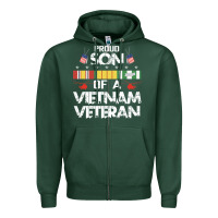 Sports Green proud son of a vietnam veteran father's day Zipper Hoodie - linhVisuals