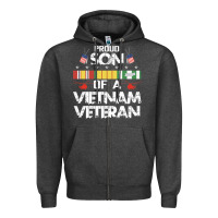 Charcoal Heather proud son of a vietnam veteran father's day Zipper Hoodie - linhVisuals