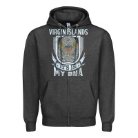 Charcoal Heather virgin islands virgin islander Zipper Hoodie - linhVisuals