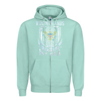 Seafoam virgin islands virgin islander Zipper Hoodie - linhVisuals