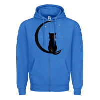 True Royal womens double moon cat Zipper Hoodie - linhVisuals