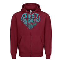 Burgundy doctor mike merch chest compressions Zipper Hoodie - linhVisuals