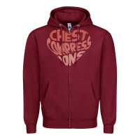 Burgundy doctor mike merch chest compressions Zipper Hoodie - linhVisuals