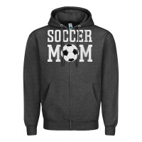 Charcoal Heather womens soccer mama soccer mom Zipper Hoodie - linhVisuals