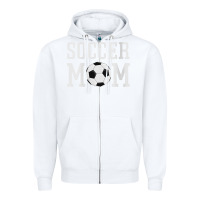 White womens soccer mama soccer mom Zipper Hoodie - linhVisuals