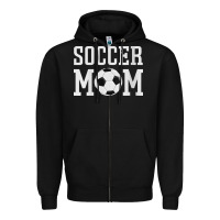 Black womens soccer mama soccer mom Zipper Hoodie - linhVisuals