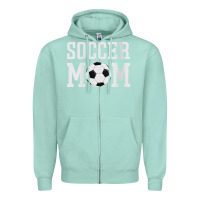 Seafoam womens soccer mama soccer mom Zipper Hoodie - linhVisuals