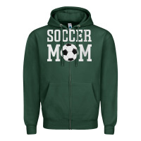 Sports Green womens soccer mama soccer mom Zipper Hoodie - linhVisuals