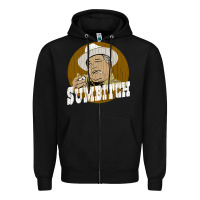 Black sumbitch distressed Zipper Hoodie - linhVisuals