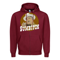 Burgundy sumbitch distressed Zipper Hoodie - linhVisuals