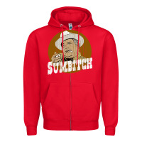 Red sumbitch distressed Zipper Hoodie - linhVisuals