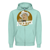 Seafoam sumbitch distressed Zipper Hoodie - linhVisuals