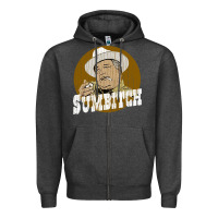 Charcoal Heather sumbitch distressed Zipper Hoodie - linhVisuals