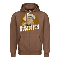 Chestnut sumbitch distressed Zipper Hoodie - linhVisuals