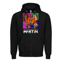 Black Martin TV Show Zipper Hoodie - linhVisuals
