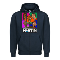 Navy Martin TV Show Zipper Hoodie - linhVisuals
