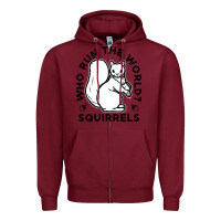 Burgundy who run the world squirrels Zipper Hoodie - linhVisuals