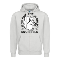 Dove Grey who run the world squirrels Zipper Hoodie - linhVisuals