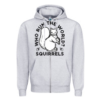 Heather Grey who run the world squirrels Zipper Hoodie - linhVisuals