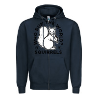 Navy who run the world squirrels Zipper Hoodie - linhVisuals