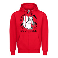 Red who run the world squirrels Zipper Hoodie - linhVisuals