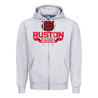 Heather Grey ruston high school Zipper Hoodie - linhVisuals