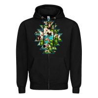 Black aztec  cowhide cactus gemstone Zipper Hoodie - JahusDesignShop