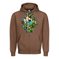 Chestnut aztec  cowhide cactus gemstone Zipper Hoodie - JahusDesignShop