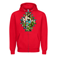 Red aztec  cowhide cactus gemstone Zipper Hoodie - JahusDesignShop