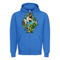 True Royal aztec  cowhide cactus gemstone Zipper Hoodie - JahusDesignShop