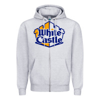 Heather Grey white castle high school Zipper Hoodie - linhVisuals