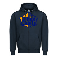 Navy white castle high school Zipper Hoodie - linhVisuals