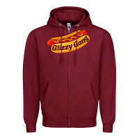 Burgundy glizzy gang glizzy gobbler Zipper Hoodie - linhVisuals