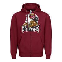Burgundy grand rapids griffins Zipper Hoodie - linhVisuals