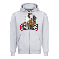 Heather Grey grand rapids griffins Zipper Hoodie - linhVisuals