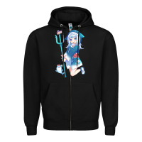 Black Gawr Gura Zipper Hoodie - linhVisuals