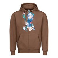 Chestnut Gawr Gura Zipper Hoodie - linhVisuals