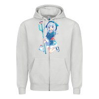 Dove Grey Gawr Gura Zipper Hoodie - linhVisuals